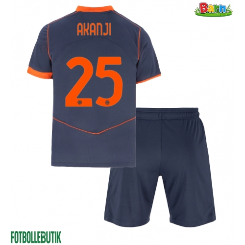 Inter Milan Manuel Akanji #25 Tredjeställ Barn 2025-26 Kortärmad (+ Korta byxor)